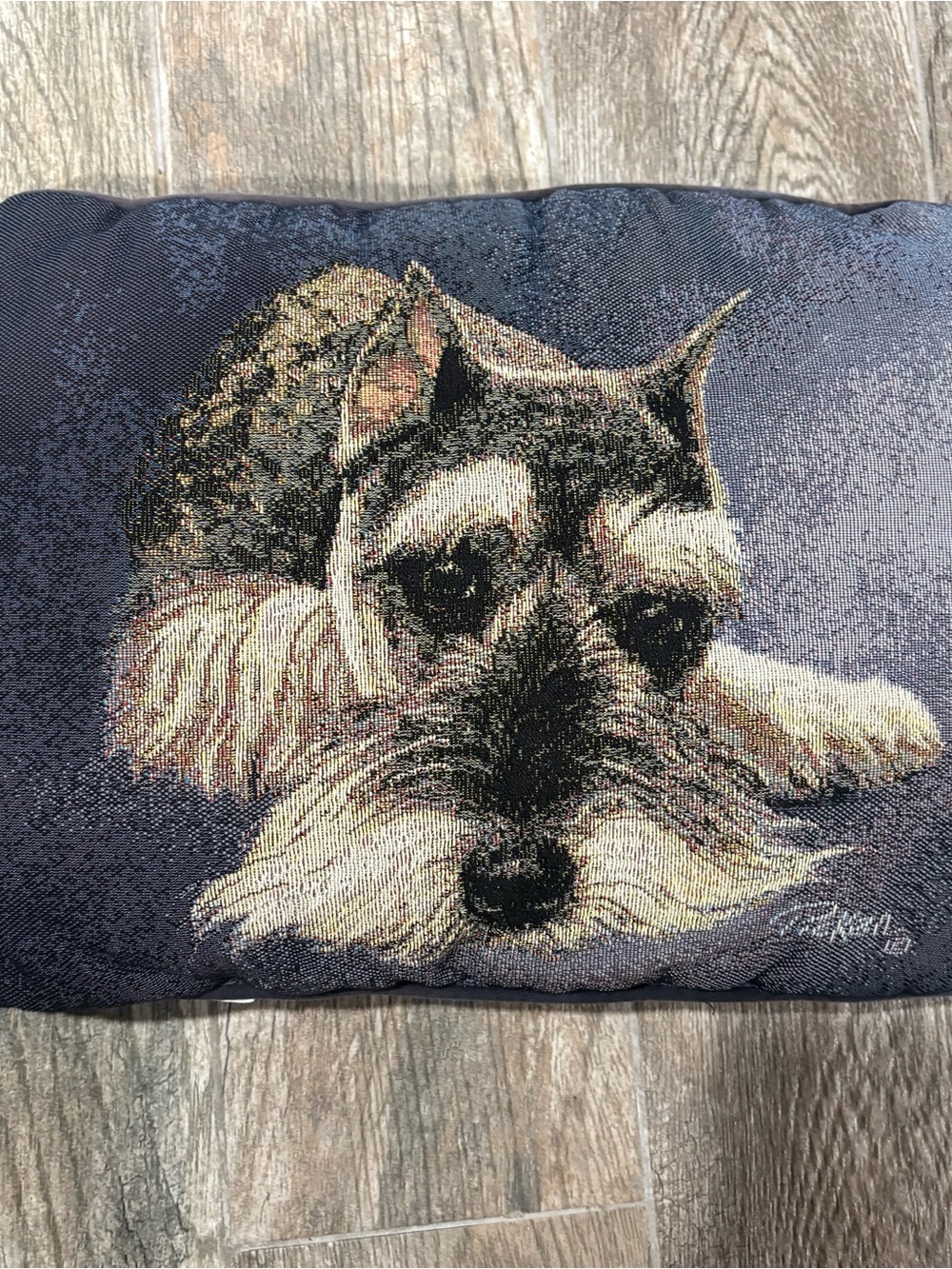 Blue Schnauzer Dog Needlepoint Tapestry Throw Pillow Linda Picken 16X12X4.5